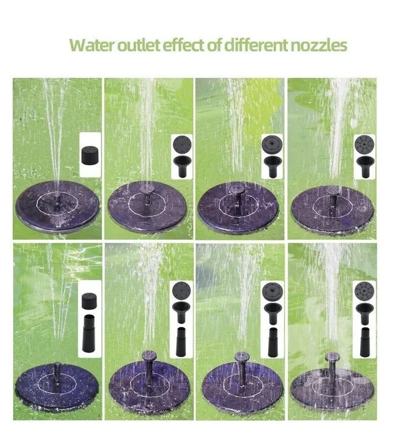 Solar Power Bird Bath Fountain - 1.4W Solar Fountain with 4 Nozzles