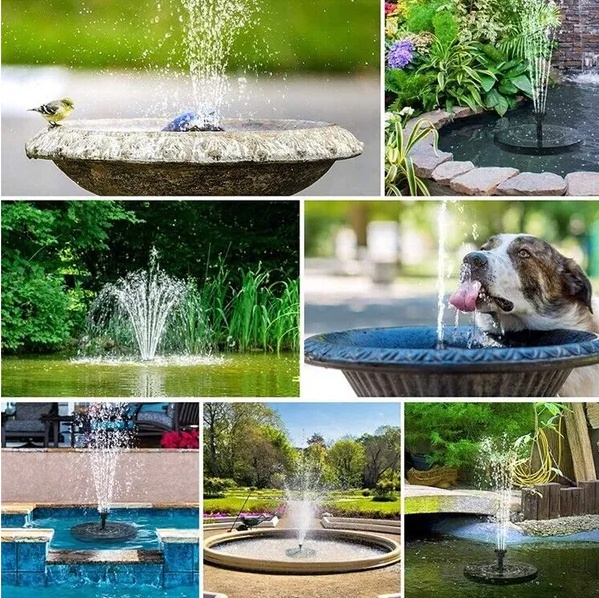 Solar Power Bird Bath Fountain - 1.4W Solar Fountain with 4 Nozzles