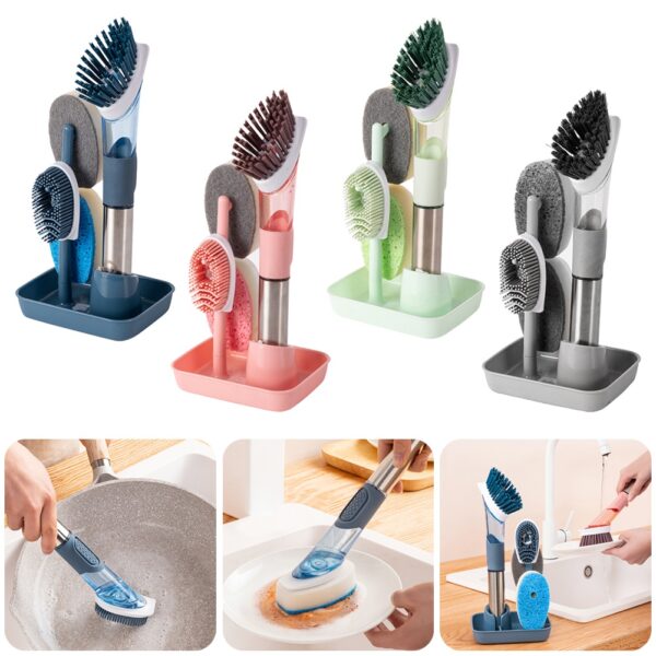 Multifunctional Dish Brush with Long Handle