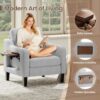 81McRMAX6tL._AC_SL1500_ Upholstered Armchair with Foldable Side Table