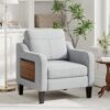 91wG9FtV5wL._AC_SL1500_ Upholstered Armchair with Foldable Side Table