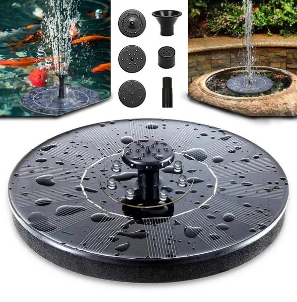 Solar Power Bird Bath Fountain - 1.4W Solar Fountain with 4 Nozzles