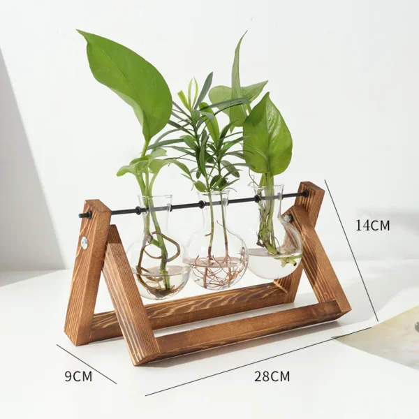 kf-Sd53d7b04aed844b0bf7e5c99084dc8f8e Creative Wooden Frame Hydroponic Glass Vase
