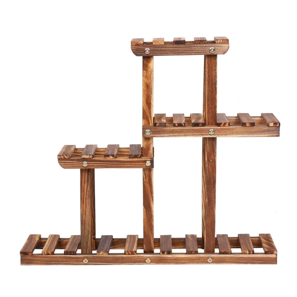 Carbonized Wood Plant Stand Multi-Tier Succulent Rack