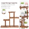 Carbonized Wood Plant Stand Multi-Tier Succulent Rack