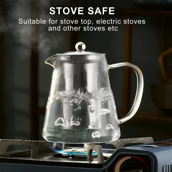 Heat-Resistant Borosilicate Glass Teapot
