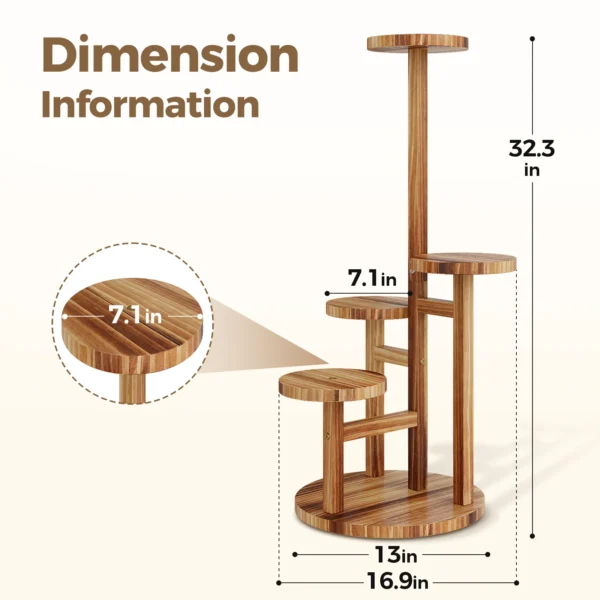 Bamworld 4 Tier Wood Plant Stand