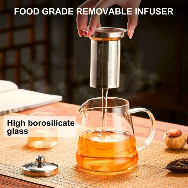 Heat-Resistant Borosilicate Glass Teapot