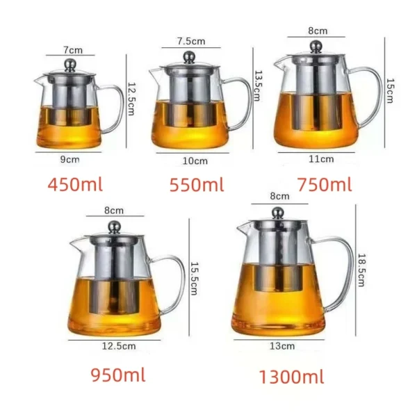 Heat-Resistant Borosilicate Glass Teapot