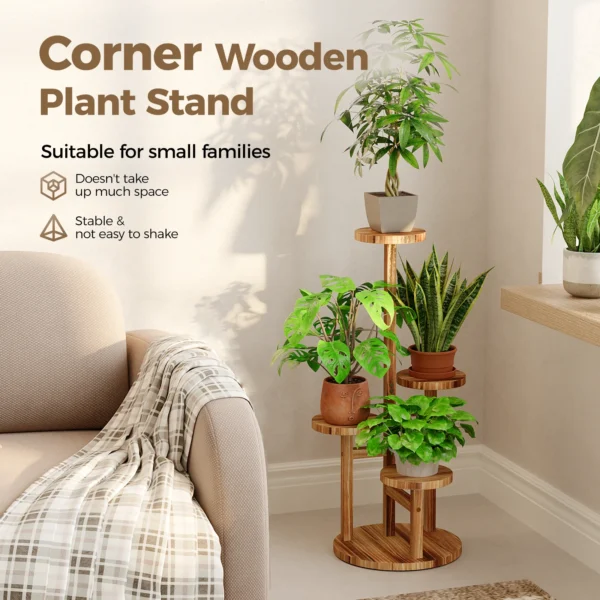 Bamworld 4 Tier Wood Plant Stand